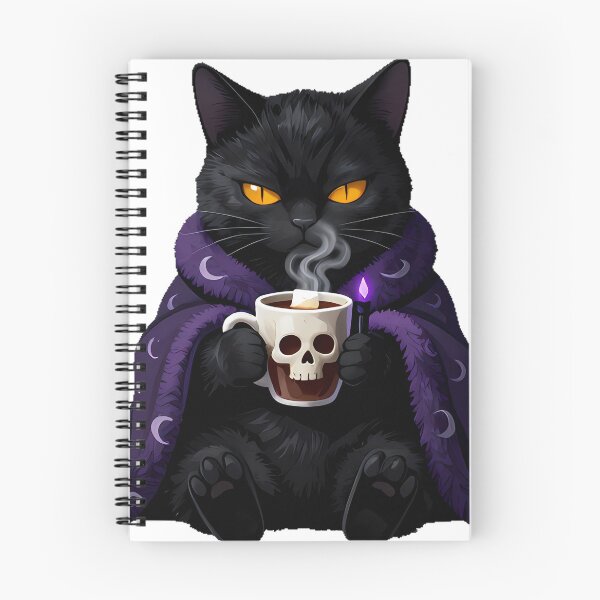 Item preview, Gothic Cozy Cat with Dark Cocoa and Blanket designed and sold by IllumeInk.
