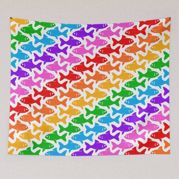 Item preview, Fish Pattern (multicolor on white 4) designed and sold by JMParadis.