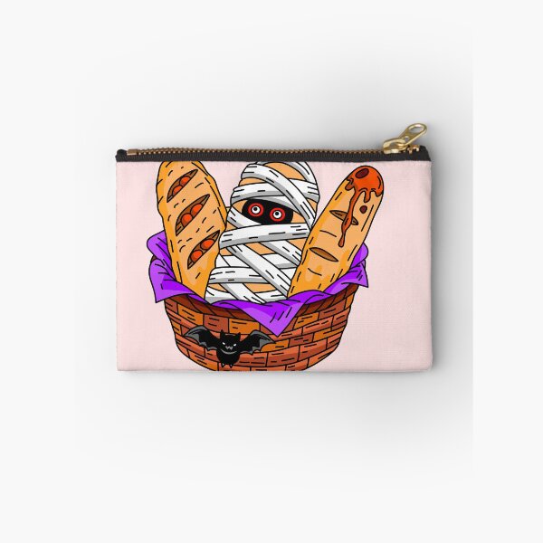 Item preview, Cartoon Halloween Spooky Bread Basket with Mummy Loaf French Baguettes and Bat Illustration designed and sold by RS4you.