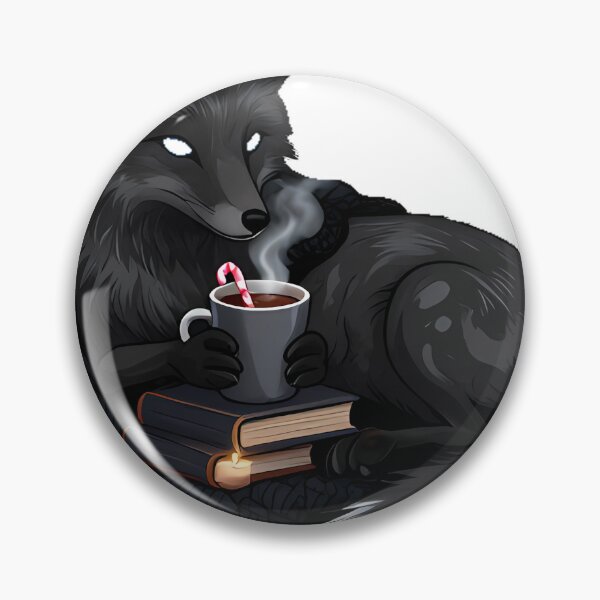 Item preview, Gothic Cozy Fox with Cocoa and Book designed and sold by IllumeInk.