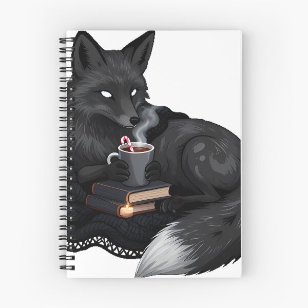 Item preview, Gothic Cozy Fox with Cocoa and Book designed and sold by IllumeInk.