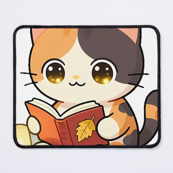 Item preview, Bookish Cat with Novel and Reading Lamp designed and sold by pumsquare.