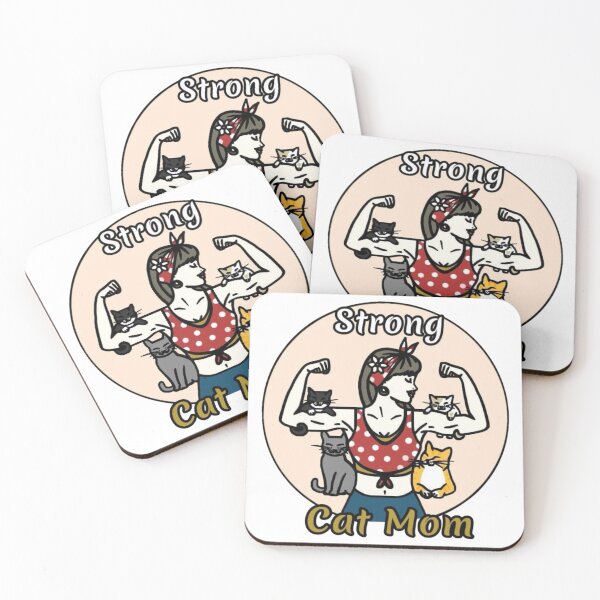Item preview, Strong Cat Mom Vintage | Funny Cat Mom T-Shirt | Crazy Cat Lady | Strong Woman Power Motif | Funny Gift Idea for Female Cat Owners designed and sold by Big Heart .