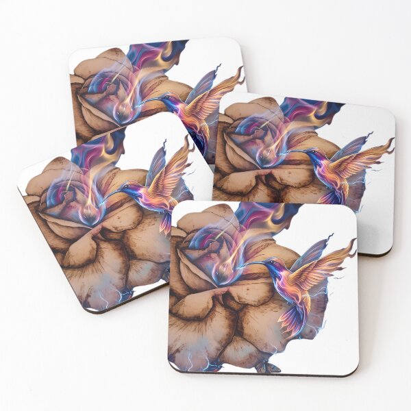 Item preview, Vintage Hummingbird and Rose Flower Line Art designed and sold by Fairytale_Flowers.