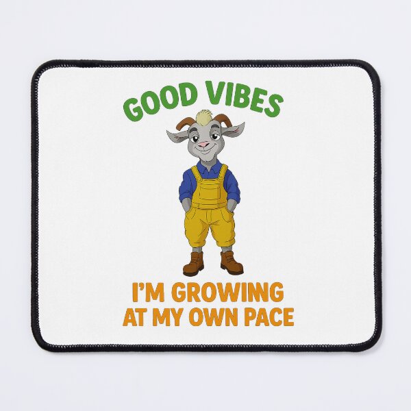 Item preview, Goat Farmer Good Vibes I'm Growing At My Own Pace Cartoon designed and sold by retrotoonz.