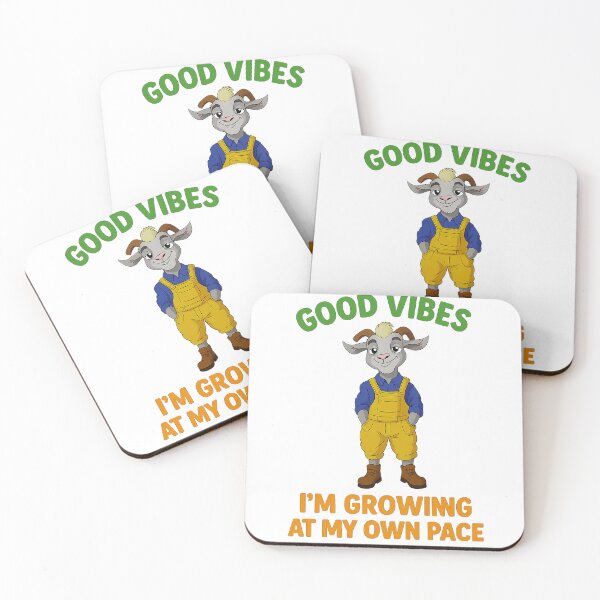 Item preview, Goat Farmer Good Vibes I'm Growing At My Own Pace Cartoon designed and sold by retrotoonz.