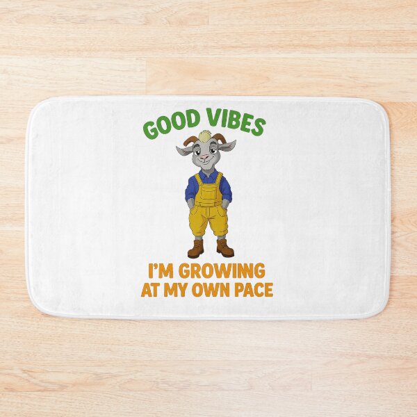 Item preview, Goat Farmer Good Vibes I'm Growing At My Own Pace Cartoon designed and sold by retrotoonz.