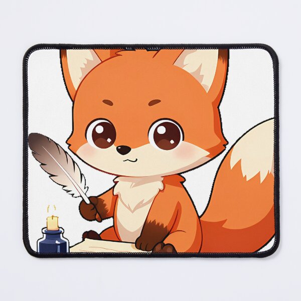 Item preview, Bookish Fox with Quill and Inkwell designed and sold by pumsquare.