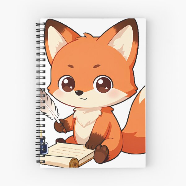 Item preview, Bookish Fox with Quill and Inkwell designed and sold by pumsquare.