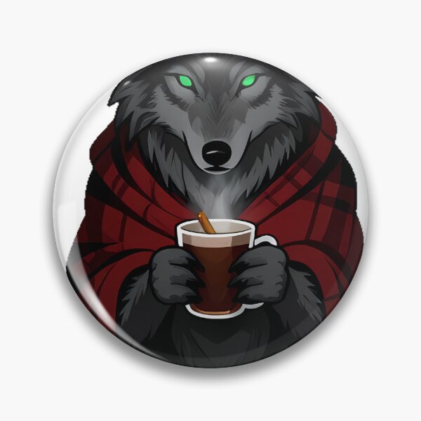 Item preview, Gothic Cozy Wolf with Cocoa and Fireplace Glow designed and sold by IllumeInk.