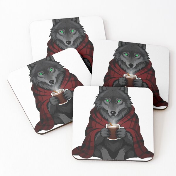 Item preview, Gothic Cozy Wolf with Cocoa and Fireplace Glow designed and sold by IllumeInk.