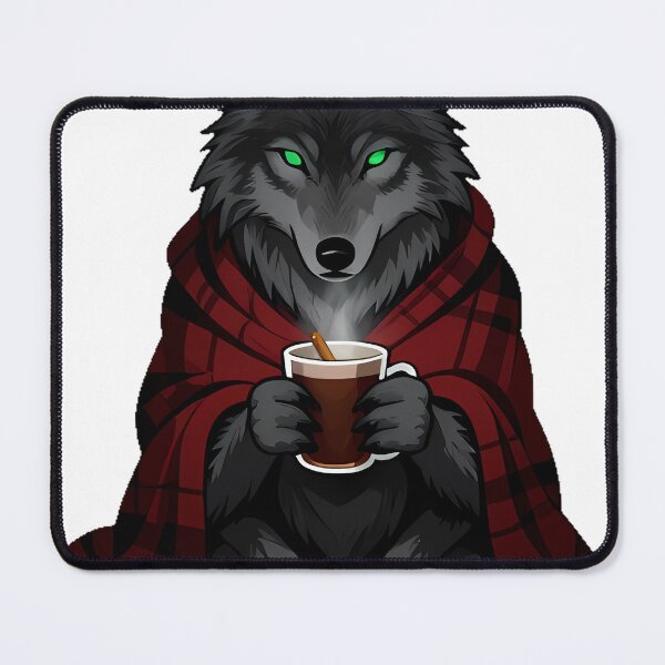Item preview, Gothic Cozy Wolf with Cocoa and Fireplace Glow designed and sold by IllumeInk.