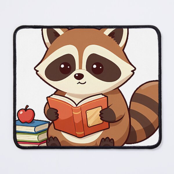 Item preview, Bookish Raccoon with Library Card and Book Stack designed and sold by pumsquare.