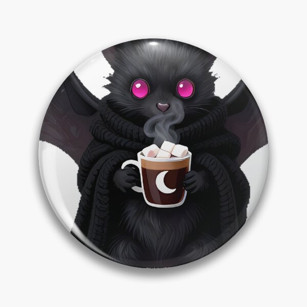Item preview, Gothic Cozy Bat with Cocoa and Moon Slippers designed and sold by IllumeInk.