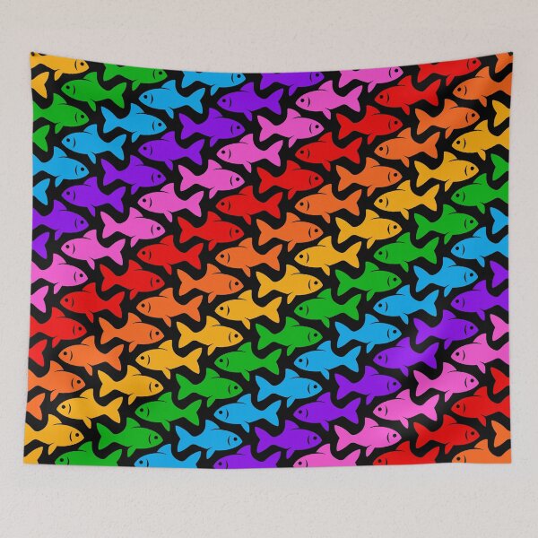 Item preview, Fish Pattern (multicolor on black 4) designed and sold by JMParadis.