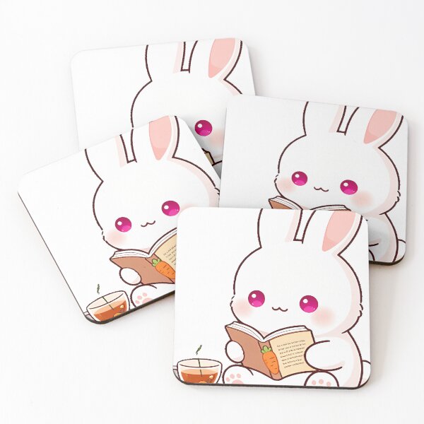Item preview, Bookish Bunny with Poetry Book and Carrot Bookmark designed and sold by pumsquare.