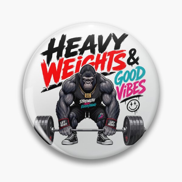 Item preview, Heavy Weights And Good Vibes Gym Gorilla designed and sold by BobbyTee Merch.