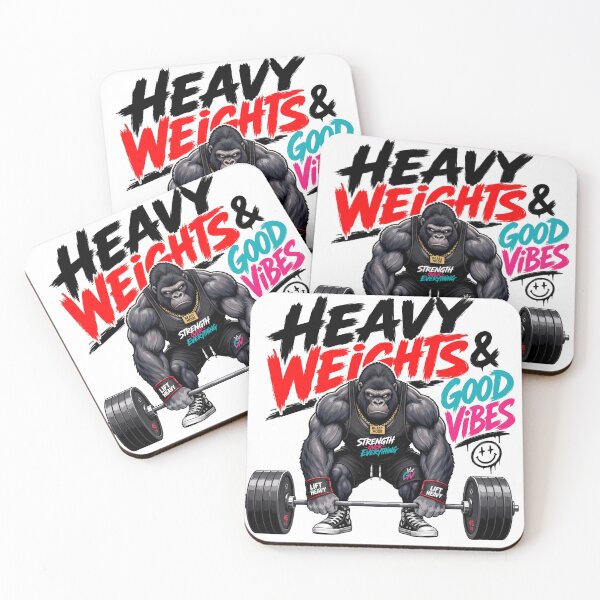 Item preview, Heavy Weights And Good Vibes Gym Gorilla designed and sold by BobbyTee Merch.