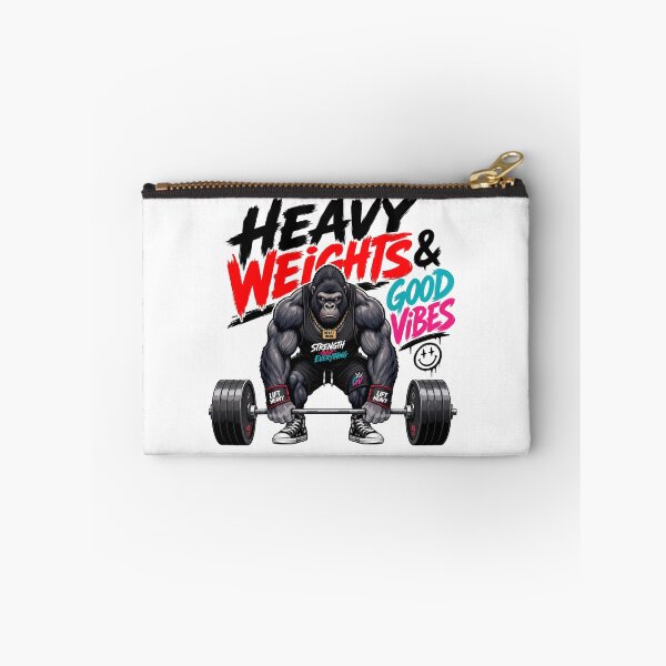 Item preview, Heavy Weights And Good Vibes Gym Gorilla designed and sold by BobbyTee Merch.