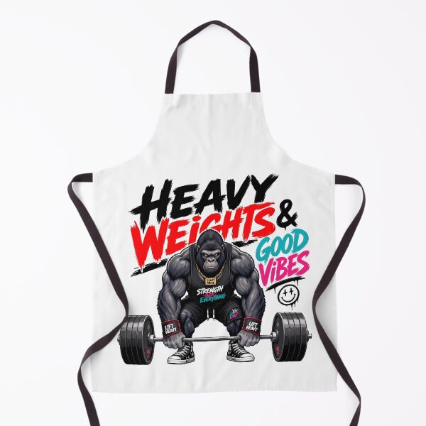 Item preview, Heavy Weights And Good Vibes Gym Gorilla designed and sold by BobbyTee Merch.