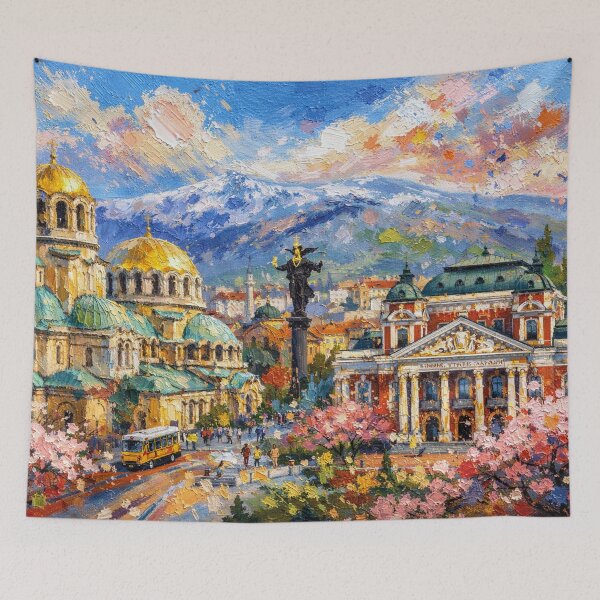 Item preview, A painting of Sofia, Bulgaria – A Beautiful City in Europe. designed and sold by GalleryKauffeld.