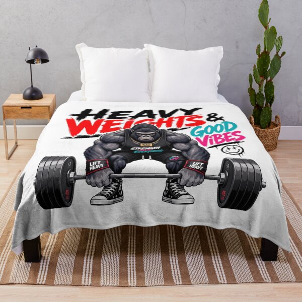Item preview, Heavy Weights And Good Vibes Gym Gorilla designed and sold by BobbyTee Merch.