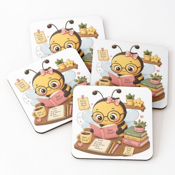 Item preview, Kawaii bee reading book sticker designed and sold by Vegasstickers.