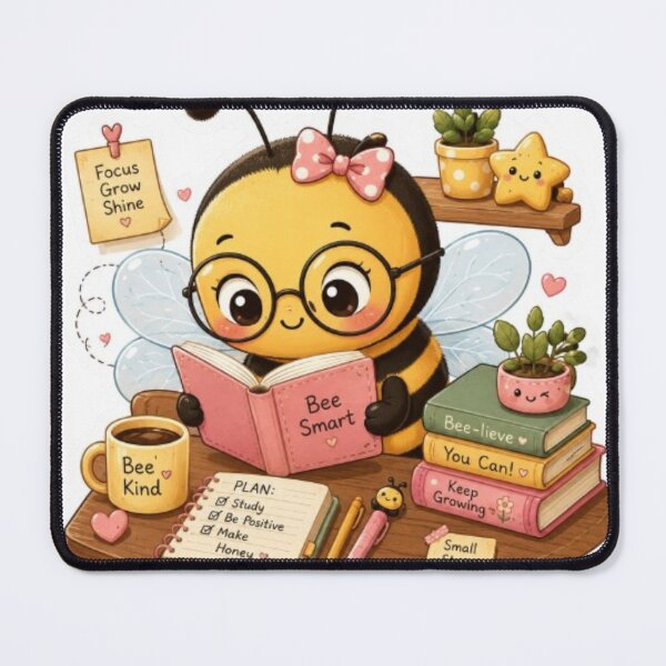 Item preview, Kawaii bee reading book sticker designed and sold by Vegasstickers.