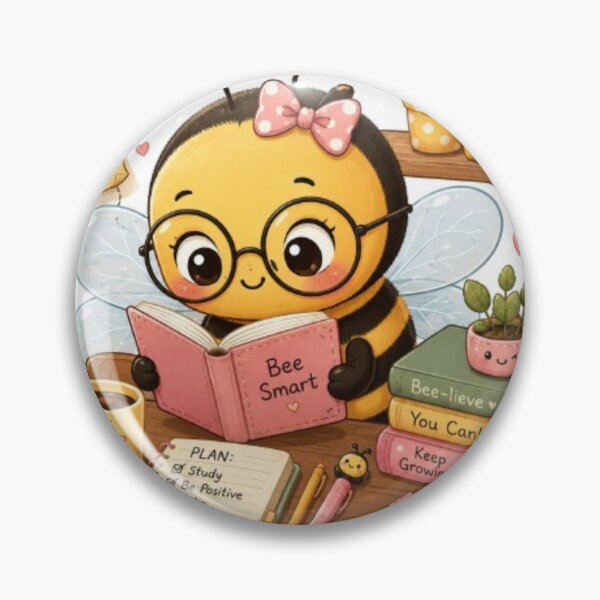 Item preview, Kawaii bee reading book sticker designed and sold by Vegasstickers.