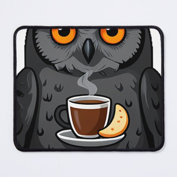 Item preview, Gothic Cozy Owl with Cocoa and Knitted Beanie designed and sold by IllumeInk.