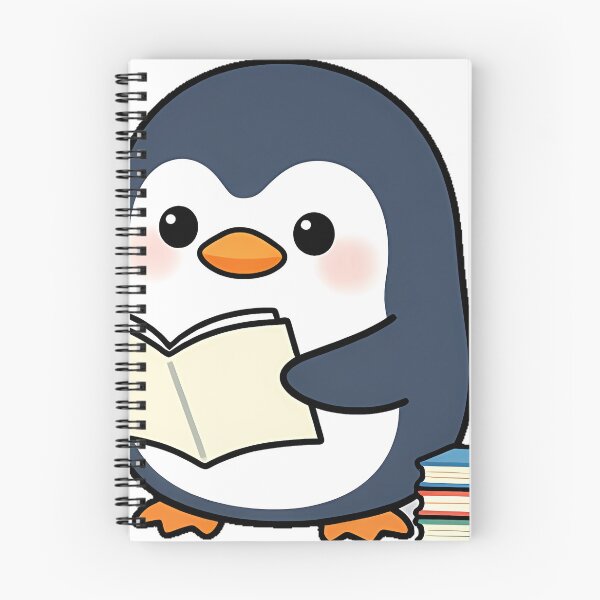 Item preview, Bookish Penguin with Notebook and Pencil designed and sold by pumsquare.