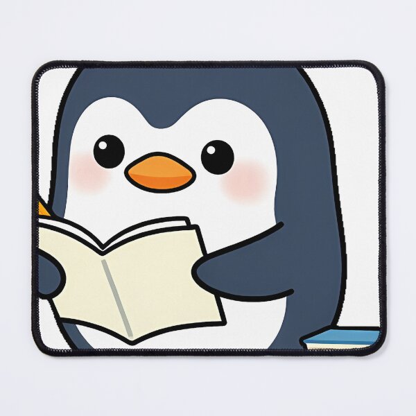 Item preview, Bookish Penguin with Notebook and Pencil designed and sold by pumsquare.