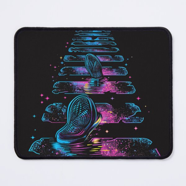 Item preview, footprints glowing in neon rain designed and sold by RetroWaveArtCo.
