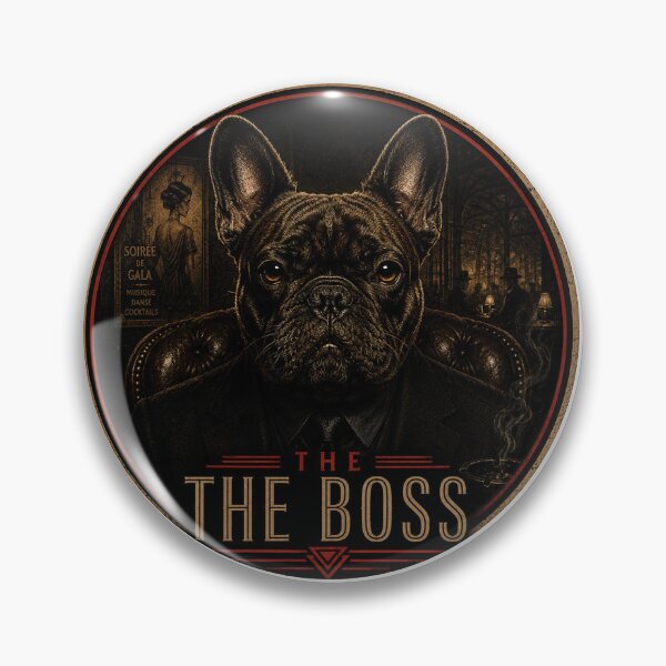 Item preview, The Boss | French Bulldog Noir Movie Poster | Shadows at Midnight designed and sold by FireWildChild.