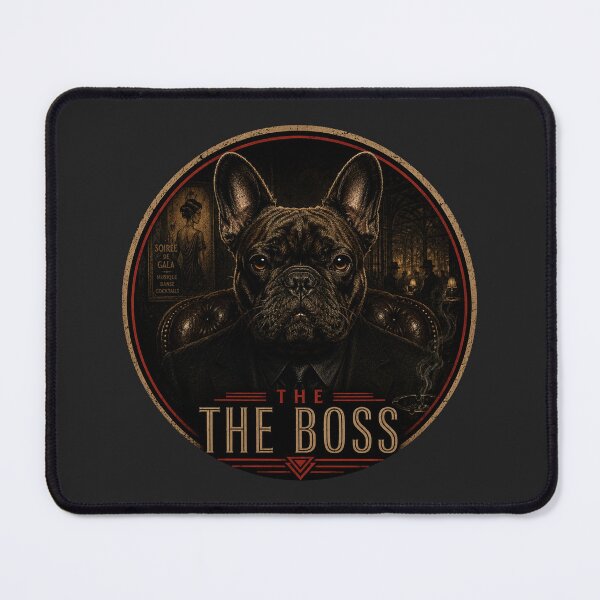 Item preview, The Boss | French Bulldog Noir Movie Poster | Shadows at Midnight designed and sold by FireWildChild.