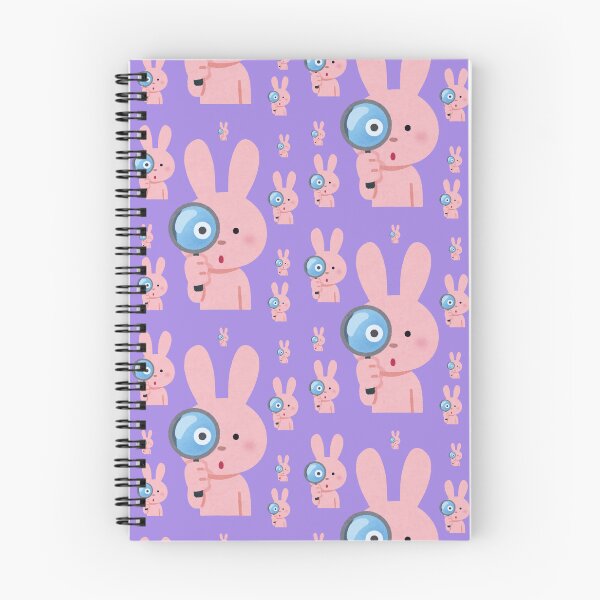 Item preview, Cute Pink Bunny Exploring With Magnifying Glass Pattern designed and sold by NikBrin Prevail .