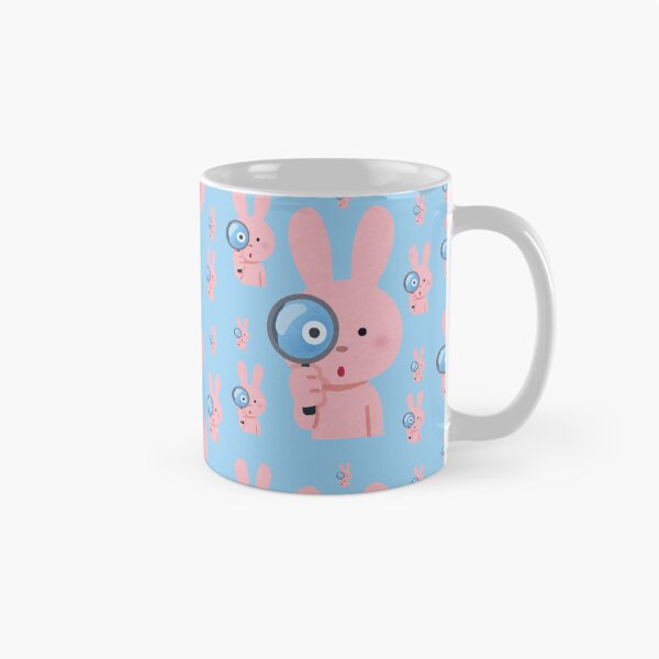 Item preview, Cute Pink Bunny Exploring With Magnifying Glass Pattern designed and sold by NikBrin Prevail .
