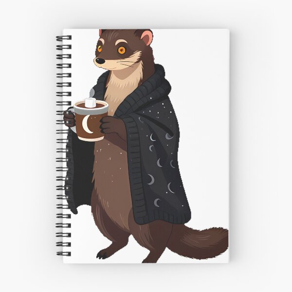 Item preview, Gothic Cozy Weasel with Cocoa and Knitted Blanket designed and sold by IllumeInk.