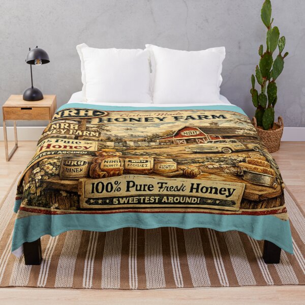 Item preview, NRH Honey Farm Custom Made 100% Pure Fresh Honey Vintage Farm Sign designed and sold by Normandy Road Heritage.