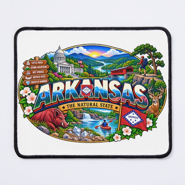 Item preview, Arkansas Natural State Travel Doodle designed and sold by Awarrie.