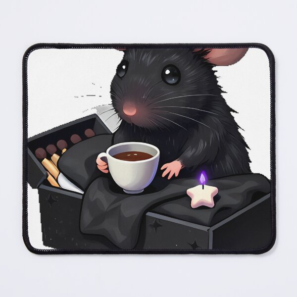 Item preview, Gothic Cozy Mouse with Cocoa and Matchbook designed and sold by IllumeInk.