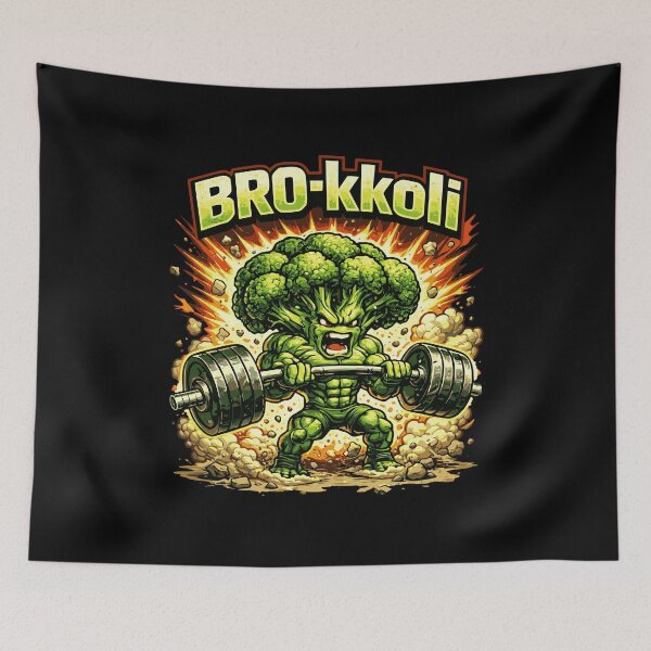 Item preview, BRO-kkoli – Fun Broccoli Fitness Strength Training designed and sold by FeverVoid.