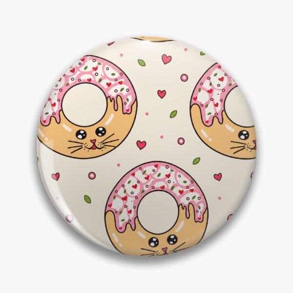 Artikelvorschau, Niedliche Kawaii-Donut-Katzen-Muster-Illustration entworfen und verkauft von Suha Design Studio.