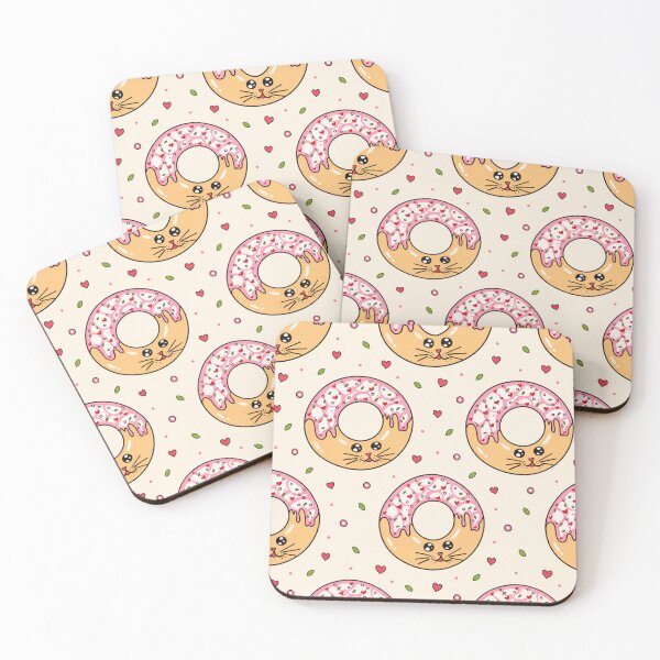 Item preview, Cute Kawaii Donut Cat Pattern Illustration designed and sold by suha-art.