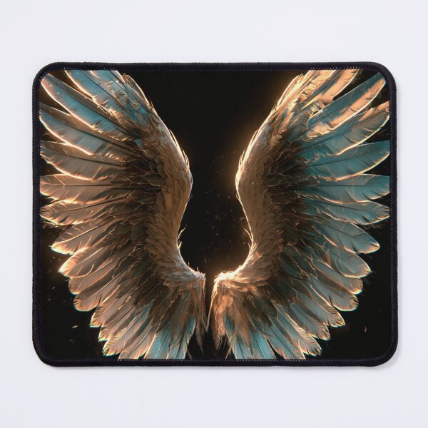 Item preview, Guardian Angel Wings Gold Teal Glow Feathers designed and sold by FrostyFrisby.