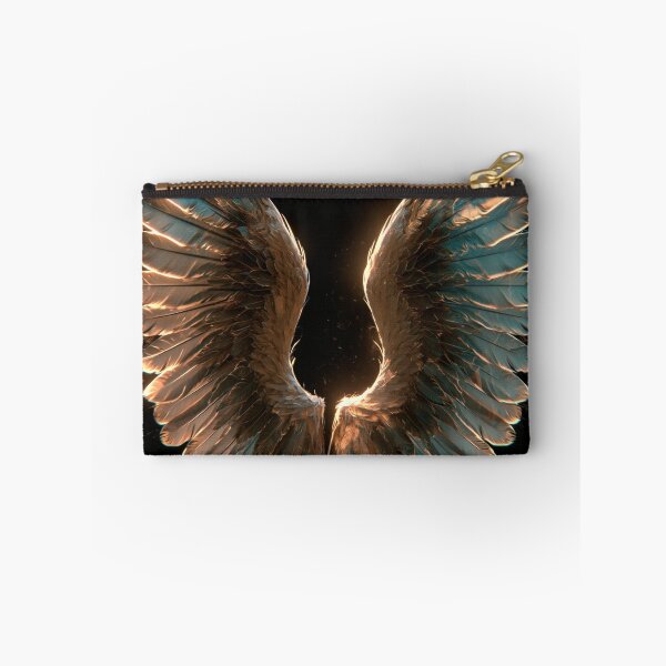 Item preview, Guardian Angel Wings Gold Teal Glow Feathers designed and sold by FrostyFrisby.