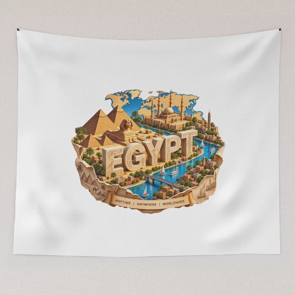 Item preview, Egypt Travel – Pyramids, Sphinx & Nile River Vintage Adventure Design designed and sold by 4U---Store.