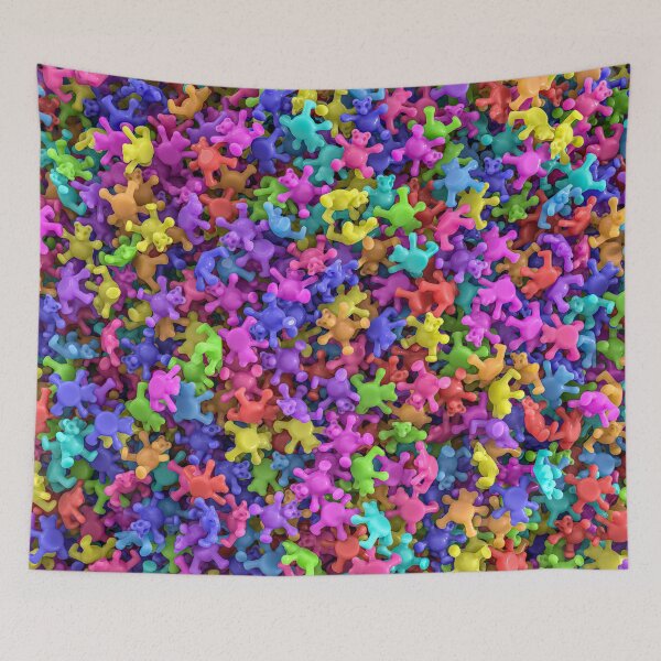 Item preview, Crowd of Happy 3D Colorful Teddy Bears designed and sold by Keltoi-art.