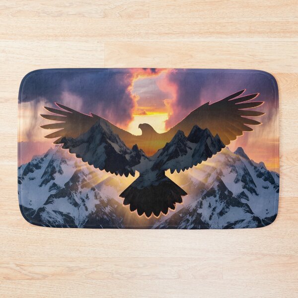 Item preview, Majestic Eagle Silhouette Over Snowy Mountains at Sunset | Freedom designed and sold by DreamyWallVibes.