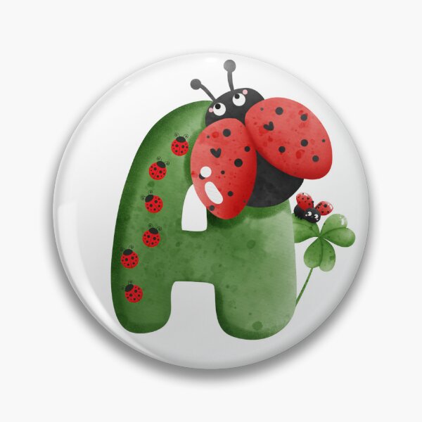 Item preview, Cute Letter A with Lucky Clover and Ladybugs designed and sold by Mazza-mazza.